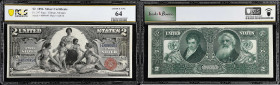 Fr. 247. 1896 $2 Silver Certificate. PCGS Banknote Choice Uncirculated 64.
A virtual gem quality note, with perhaps only the slightest mellowing of c...