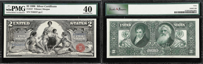 Fr. 247. 1896 $2 Silver Certificate. PMG Extremely Fine 40.
Mid grade offerings...