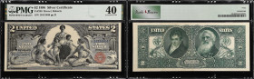 Fr. 248. 1896 $2 Silver Certificate. PMG Extremely Fine 40.
While the customary "three vertical folds" expected at this grade can be seen, they are l...