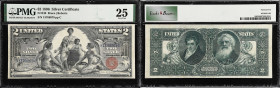 Fr. 248. 1896 $2 Silver Certificate. PMG Very Fine 25.
Only light circulation is evident on this attractive Educational deuce that displays superior ...