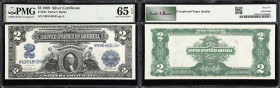 Fr. 255. 1899 $2 Silver Certificate. PMG Gem Uncirculated 65 EPQ.
A well preserved example of this Series of 1899 deuce. The paper is bright & origin...