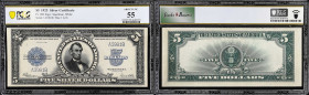 Fr. 282. 1923 $5 Silver Certificate. PCGS Banknote About Uncirculated 55.
Long a favorite with collectors, the Series 1923 Porthole $5.00 combines th...
