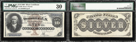 Fr. 289. 1880 $10 Silver Certificate. PMG Very Fine 30.
A scarce Black Back 1880 $10 Silver Certificate, and this Very Fine note offers plenty of app...