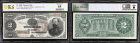 Fr. 353. 1890 $2 Treasury Note. PCGS Banknote Choice Extremely Fine 45.
The bust of General James McPherson, the hero of the Battle of Vicksburg is d...
