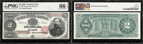 Fr. 355. 1890 $2 Treasury Note. PMG Gem Uncirculated 66 EPQ.
Just a little over 140 examples of this elusive Friedberg number are known to collectors...