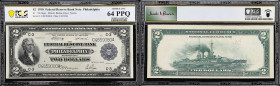 Fr. 756. 1918 $2 Federal Reserve Bank Note. Philadelphia. PCGS Banknote Choice Uncirculated 64 PPQ.
A choice Uncirculated Philadelphia Battleship tha...
