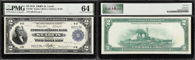 Fr. 768. 1918 $2 Federal Reserve Bank Note. St. Louis. PMG Choice Uncirculated 64.
Traces of original embossing and bright paper grace this four digi...