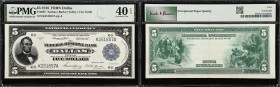Fr. 807. 1918 $5 Federal Reserve Bank Note. Dallas. PMG Extremely Fine 40 EPQ.
Signature combination of Teehee - Burke - Talley - Van Zandt. A scarce...