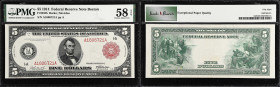 Fr. 832b. 1914 Red Seal $5 Federal Reserve Note. Boston. PMG Choice About Uncirculated 58 EPQ.
Small District Letter variety. One of the finest examp...