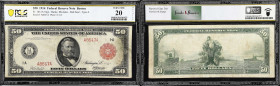 Fr. 1012a. 1914 Red Seal $50 Federal Reserve Note. Boston. PCGS Banknote Very Fine 20 Details. Repaired Edge Tear, Partial Ink Stamp.
A mere five exa...