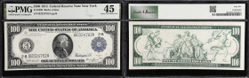 Fr. 1089. 1914 $100 Federal Reserve Note. New York. PMG Choice Extremely Fine 45.
Rather incredibly, we note that this EF 45 1914 FRN $100 from the N...
