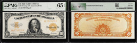 Fr. 1173. 1922 $10 Gold Certificate. PMG Gem Uncirculated 65 EPQ.
Despite being fairly widely available even in high grade, the 1922 Gold Certificate...