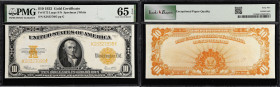 Fr. 1173. 1922 $10 Gold Certificate. PMG Gem Uncirculated 65 EPQ.
The last of the large-size Gold Certificates, the Series 1922 notes have retained t...
