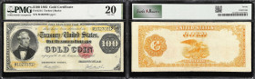 Fr. 1214. 1882 $100 Gold Certificate. PMG Very Fine 20.
A popular type, as this denomination represented a hefty sum when in circulation during the n...