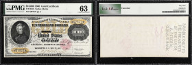 Fr. 1225h. 1900 $10,000 Gold Certificate. PMG Choice Uncirculated 63.
Here is a choice uncirculated and well-centered example of this non-redeemable ...