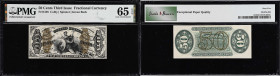 Fr. 1358. 50 Cents. Third Issue. PMG Gem Uncirculated 65 EPQ.
Green back. Beautiful bronzing pops through the encapsulation surface. Excellent eye ap...