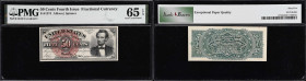 Fr. 1374. 50 Cents. Fourth Issue. PMG Gem Uncirculated 65 EPQ.
An always in demand Gem example of this Abraham Lincoln 50 Cent fractional. 

Estima...