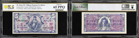 Military Payment Certificate. Series 521. $5. PCGS Banknote Gem Uncirculated 65 PPQ.
1 st Printing. The first printing of the $5 denomination for Ser...