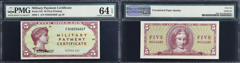 Military Payment Certificate. Series 541. $5. PMG Choice Uncirculated 64 EPQ.
S...