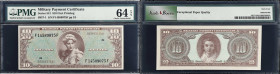 Military Payment Certificate. Series 541. $10. PMG Choice Uncirculated 64 EPQ.
S857-1 First Printing. Certainly one of the finest-known examples of t...