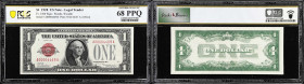 Fr. 1500. 1928 $1 Legal Tender Note. PCGS Banknote Superb Gem Uncirculated 68 PPQ.
A near-perfect example of this inaugural small-size issue. With a ...