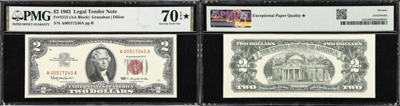 Fr. 1513. 1963 $2 Legal Tender Note. PMG Seventy Gem Uncirculated 70 EPQ*.
Out ...