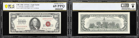 Fr. 1550. 1966 $100 Legal Tender Note. PCGS Banknote Superb Gem Uncirculated 69 PPQ.
A jaw dropping example of this high denomination legal tender ty...