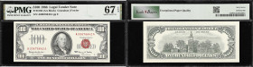 Fr. 1550. 1966 $100 Legal Tender Note. PMG Superb Gem Uncirculated 67 EPQ.
AA Block. As the last non-Federal Reserve series to be released, the Unite...