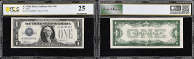 Fr. 1604*. 1928D $1 Silver Certificate Star Note. PCGS Banknote Very Fine 25.
While all Series 1928 D $1 Silver Certificates are scarce, with a star,...