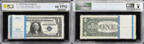 Pack of (100) Fr. 1621. 1957B $1 Silver Certificates. PCGS Banknote Gem Uncirculated 66 PPQ.
A full pack of 1957B $1 Silvers, which includes the orig...