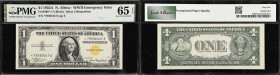 Fr. 2306*. 1935A $1 North Africa Emergency Star Note. PMG Gem Uncirculated 65 EPQ.
PMG has graded just over 2,100 North Africa Aces in uncirculated c...