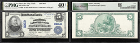 Salt Lake City, Utah. $5 1902 Plain Back. Fr. 602. The Deseret NB. Charter #2059. PMG Extremely Fine 40 EPQ.
A really nice example from this Salt Lak...