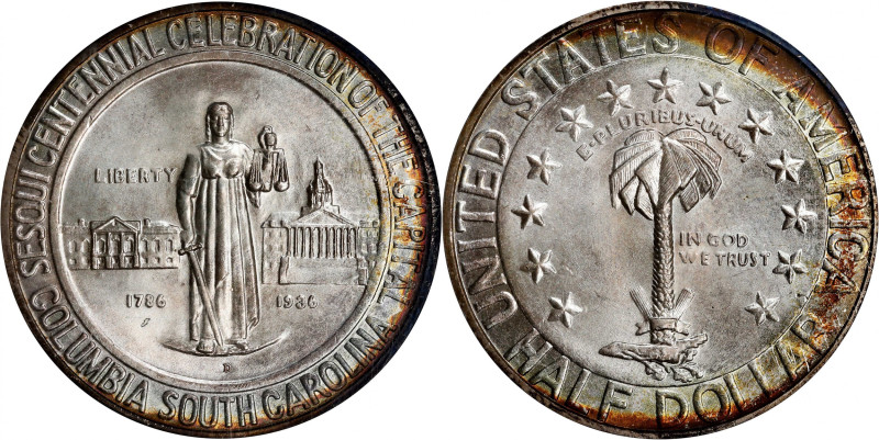 1936-D Columbia, South Carolina Sesquicentennial. MS-68 (PCGS). CAC.
A satin to...