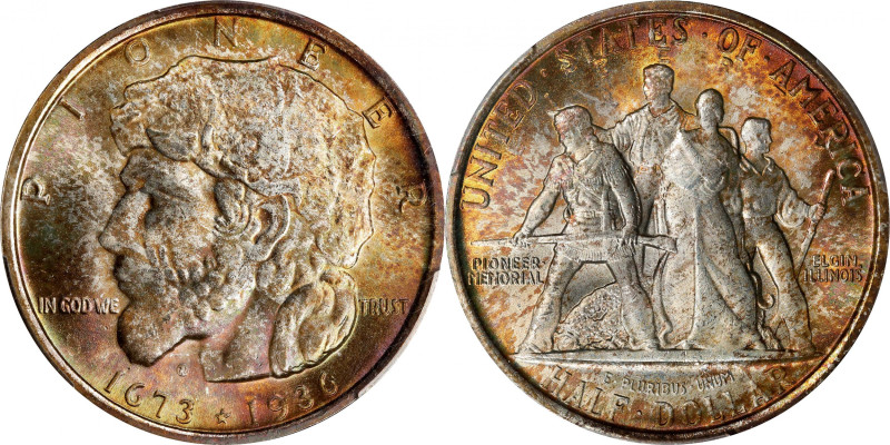 1936 Elgin, Illinois Centennial. MS-68 (PCGS).
Intense pearlescent luster domin...