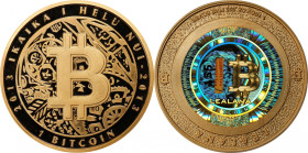 Pattern 2013 Lealana 1 Bitcoin. Loaded. Firstbits 13to6RTUm. Serial No. 155. Red Address, Serialized. Gold Plated Silver. Proof-69 Deep Cameo (PCGS)....