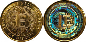 Pattern 2013 Lealana 0.1 Bitcoin. Loaded. Firstbits 1J3anTJa. Serial No. 155. Normal Finish. Red Address, Serialized. Brass. MS-67 (PCGS).
Loaded wit...