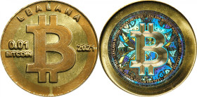 2021 Lealana "Bitcoin Cent" 0.01 Bitcoin. Loaded. Firstbits 1PrqFFbo. Serial No. 17. Rainbow Design C. Brass. MS-67 (ICG).
Loaded with 0.01 BTC. This...