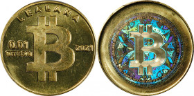 2021 Lealana "Bitcoin Cent" 0.01 Bitcoin. Loaded. Firstbits 1Jk99gen. Serial No. 25. Rainbow Design A. Brass. MS-66 (PCGS).
Loaded with 0.01 BTC. Thi...