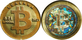 2021 Lealana "Bitcoin Cent" 0.01 Bitcoin. Loaded. Firstbits 143HDhYd. Serial No. 71. Rainbow Design C. Brass. MS-67 (ICG).
Loaded with 0.01 BTC. A lo...