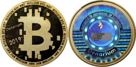2019 Denarium "Custom Series" 0.001 Bitcoin. Loaded. Pre-Funded. Firstbits 1nSYHbj5. Serial No. L13664. Gold Plated Copper. Proof-69 Deep Cameo (PCGS)...