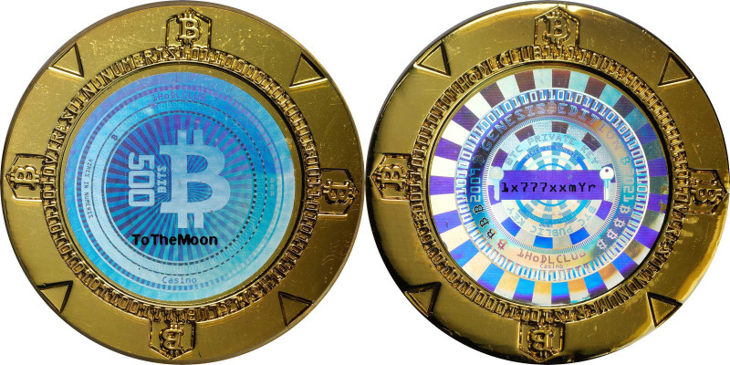 2021 1HoDLCLUB "Poker Chip" 0.0005 Bitcoin. Loaded. Firstbits 1x777xxmYr. ToTheM...