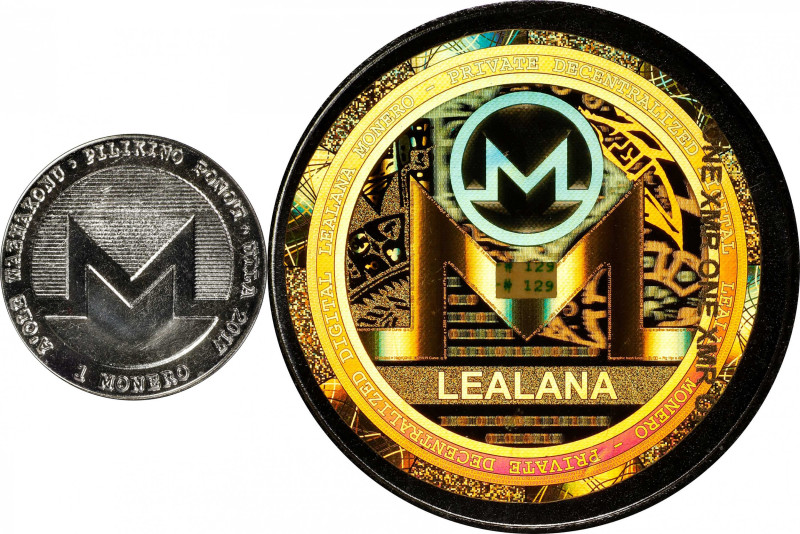 2017 Lealana 1 Monero (XMR). Loaded. Serial No. 129. Green Address. Nickel Brass...