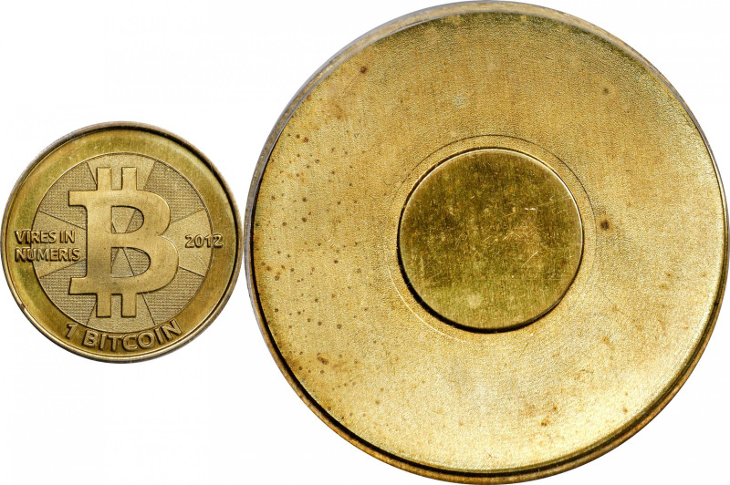 Unfunded 2012 Casascius 1 Bitcoin. Series 2. Brass. MS-64 (ICG).
Unfunded and n...