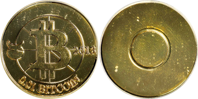 Unfunded 2013 Microsoul 0.01 Bitcoin. Series 1. Brass. MS-64 (ICG).
Unfunded an...