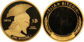 Unfunded 2014 Titan Mint 1 Bitcoin. 1oz .999 Fine Gold. Proof-68 Deep Cameo (PCGS).
Unfunded and non-loaded. A tremendous rarity struck in 1oz of .99...