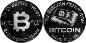 2018-AG Bitcoin Penny Co. Bitcoin-Themed Token. Doodle Series. 1/4oz .999 Fine Silver. MS-67 PL (ICG).
Unfunded and non-loaded. An attractive and nea...