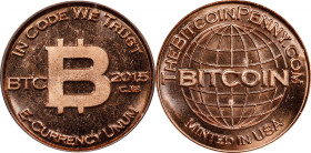 2015-CJB Bitcoin Penny Co. Bitcoin-Themed Token. First Year. Medal-Turn Error. MS-64 PL (ICG)
Unfunded and non-loaded. This is important as the debut...