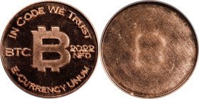2022-NFD Bitcoin Penny Co. "Cold Wallet" Bitcoin-Themed Token. Doodle Series. Copper. MS-64 PL (ICG)
Unfunded and non-loaded. A scarce and innovative...