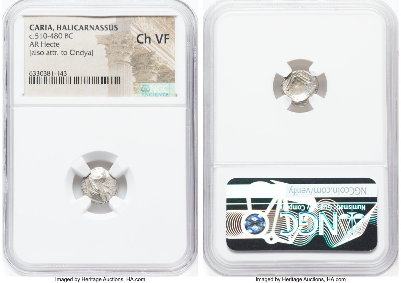 CARIA. Halicarnassus. Ca. 510-480 BC. AR hecte (11mm). NGC Choice VF. Head of ke...