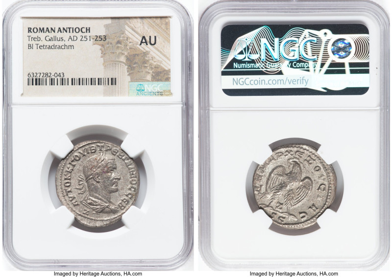 SYRIA. Antioch. Trebonianus Gallus (AD 251-253). BI tetradrachm (27mm, 1h). NGC ...